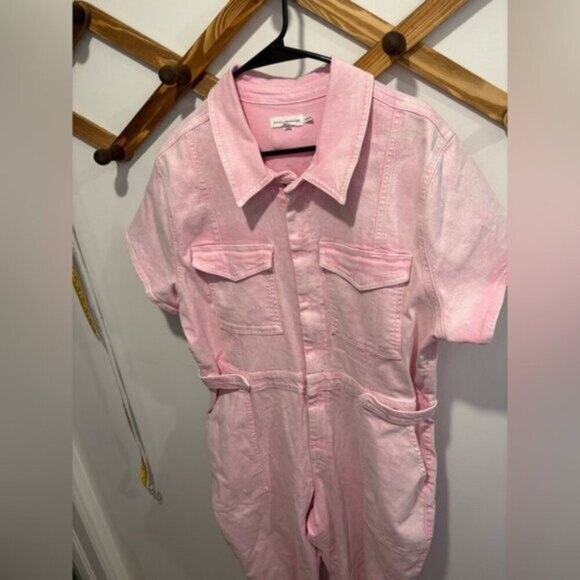GOOD AMERICAN PINK DENIM FIT FOR SUCCESS JUMPSUIT - Picture 8 of 12